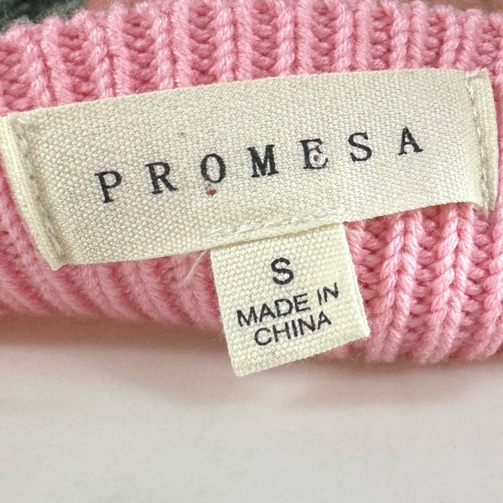 Promesa Checkerboard Crochet-Knit Tie-Back Halter Top Size Small - Picture 3 of 6